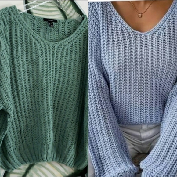 Forever 21 Sweaters - Forever 21 Womens Mint Green Long Sleeve Loose Cable Knit Soft Sweater Sz M